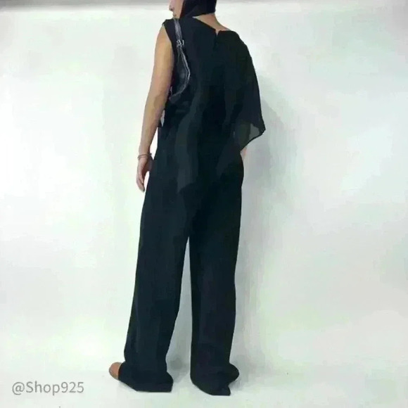 Le Chateau Black  Inverted V Jumpsuit - Picture 8 of 9